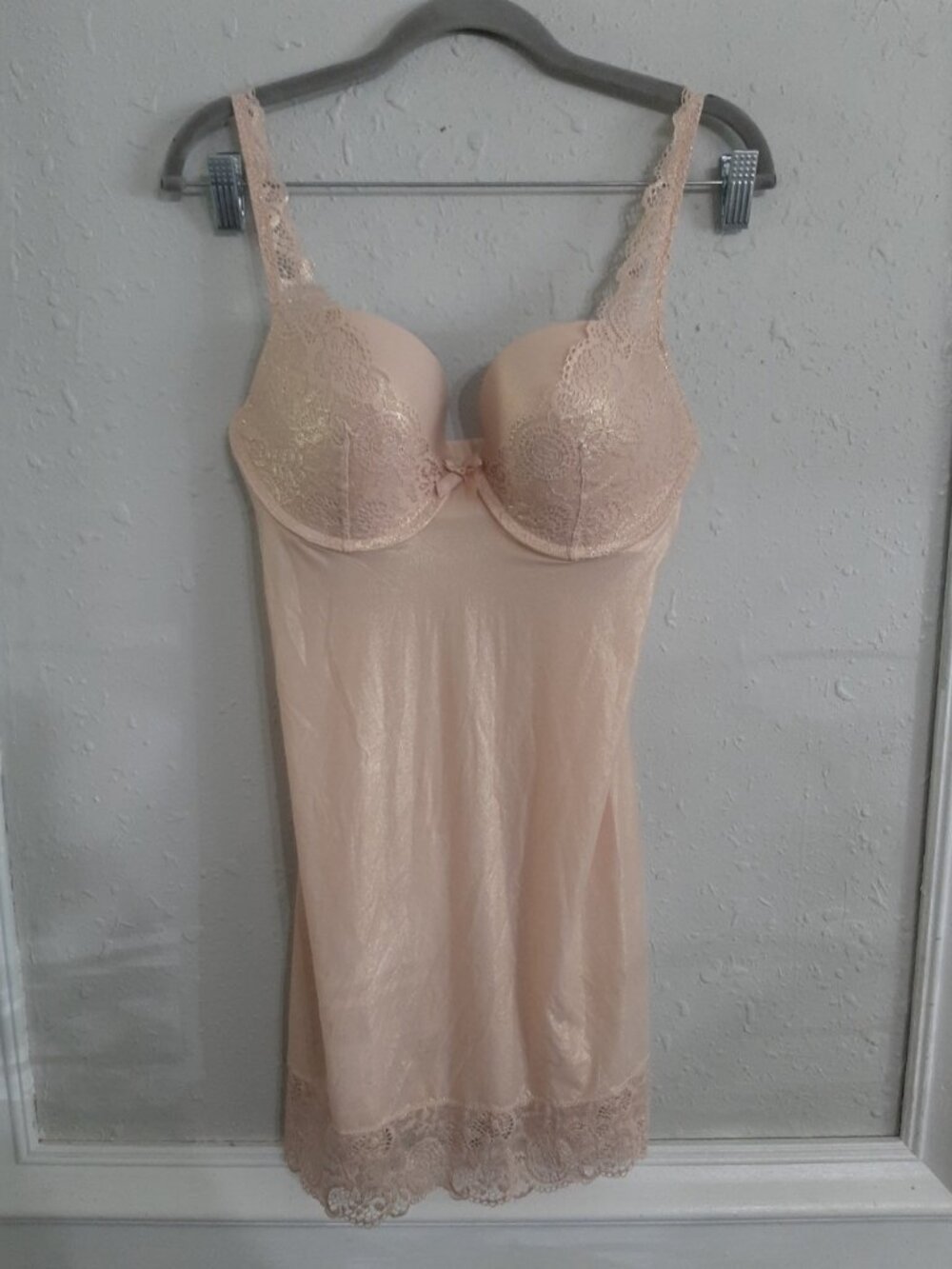 Victoria's secret lingerie bodyshaper girdle mini dress shimmer nude sexy 36d